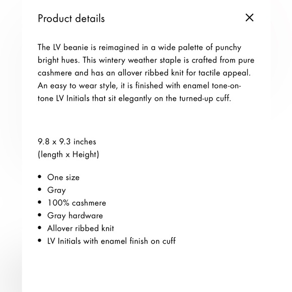 AUTHENTIC LOUIS VUITTON LV Ahead Beanie 100% cashmere🩶 - Picture 9 of 9